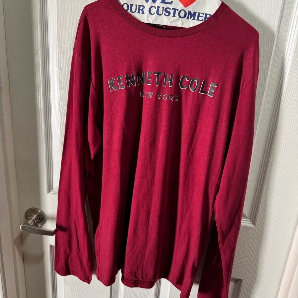 Red Large Kenneth Cole Long Sleeve Shirt